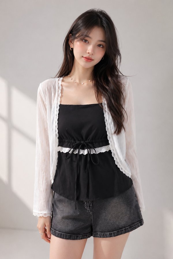 Tabina Sheer Cardi White
