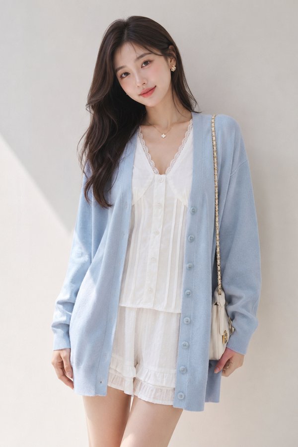 Faye Knit Cardi Sky Blue