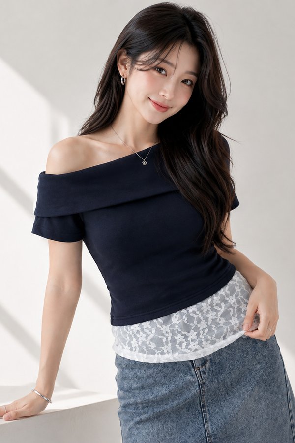 Kattie Padded Top Navy *PLUSH*