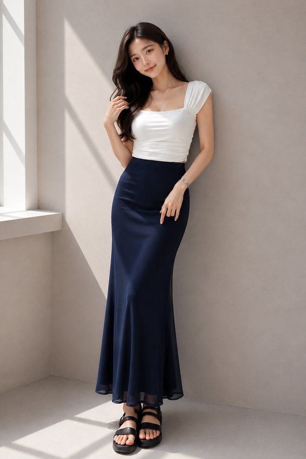 Tara Mesh Skirt Navy