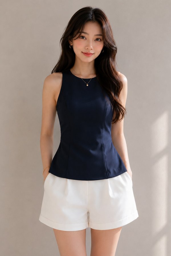 Celly Padded Top Navy