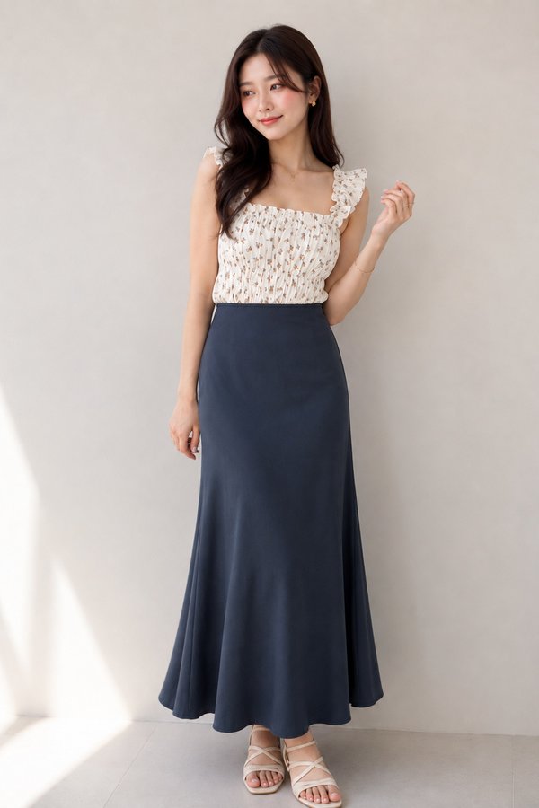 Gia Midaxi Skirt Peacock Grey