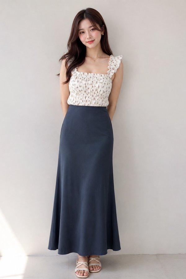 Gia Midaxi Skirt Peacock Grey