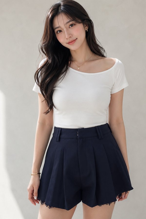 OMG Lace Trim Shorts Navy
