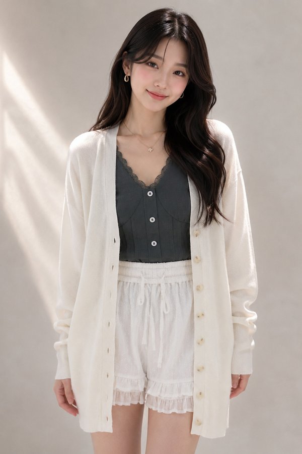 Faye Knit Cardi White