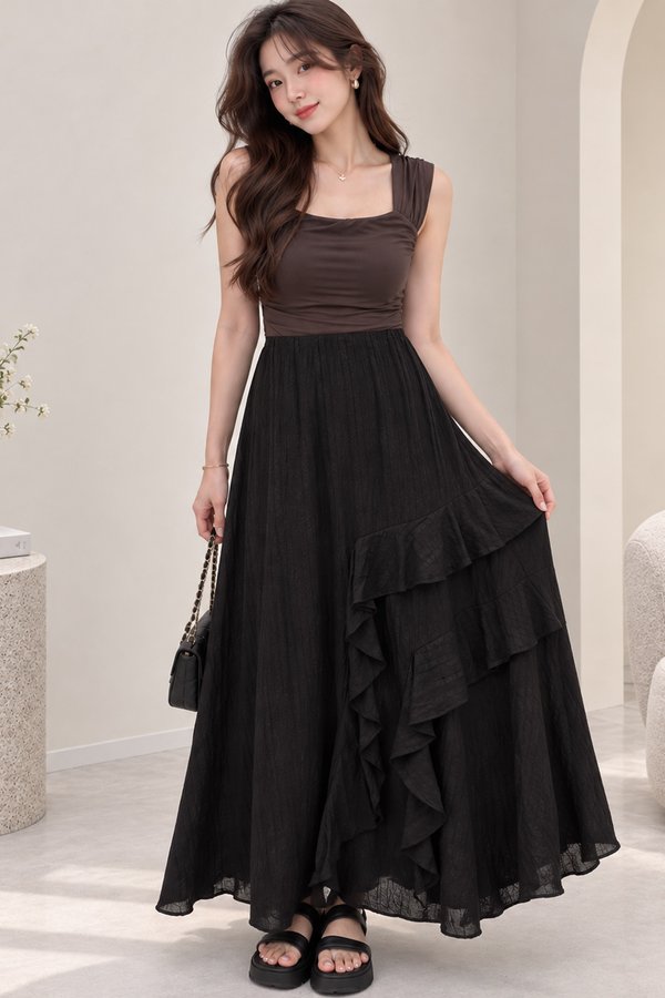 Jayna Ruffles Skirt Black