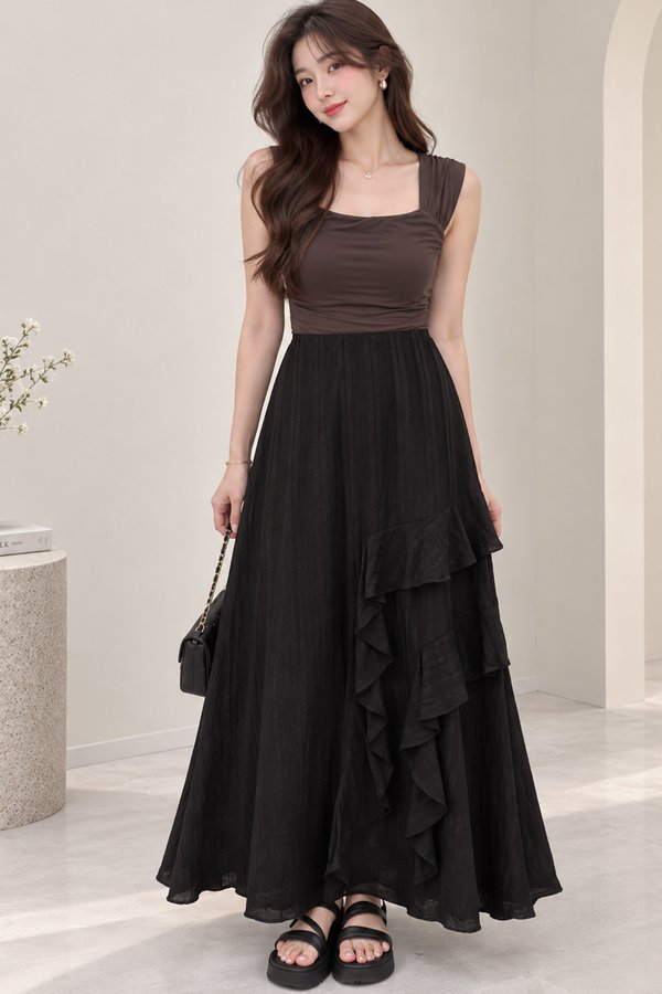 Jayna Ruffles Skirt Black