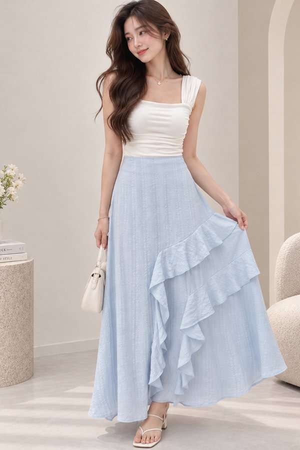Jayna Ruffles Skirt Baby Blue