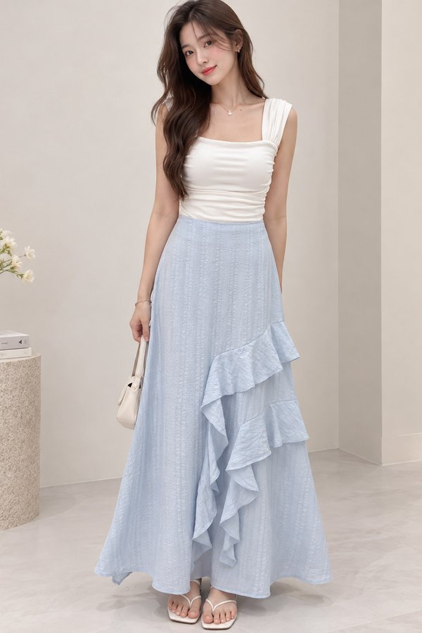 Jayna Ruffles Skirt Baby Blue