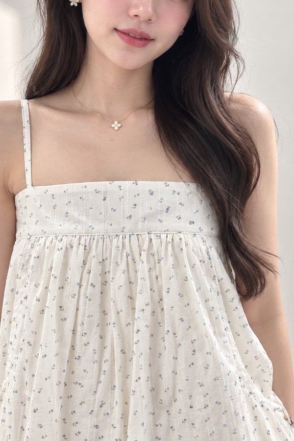 Zena Parachute Top Blue Florals