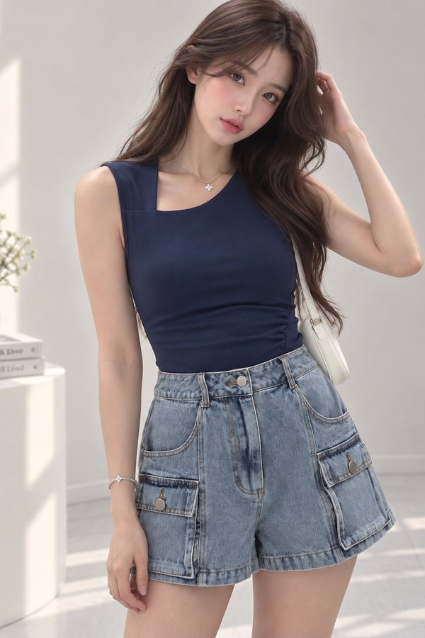 Thora Denim Shorts Stone Wash
