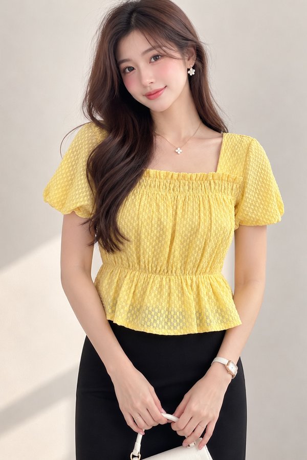 Jaymi Eyelet Top Sunshine