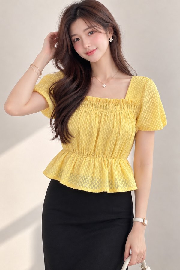 Jaymi Eyelet Top Sunshine