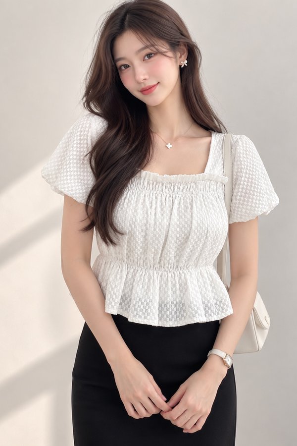 Jaymi Eyelet Top White
