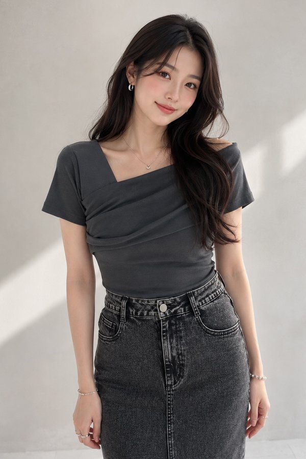 Jordyn Padded Top Charcoal Grey *PLUSH*