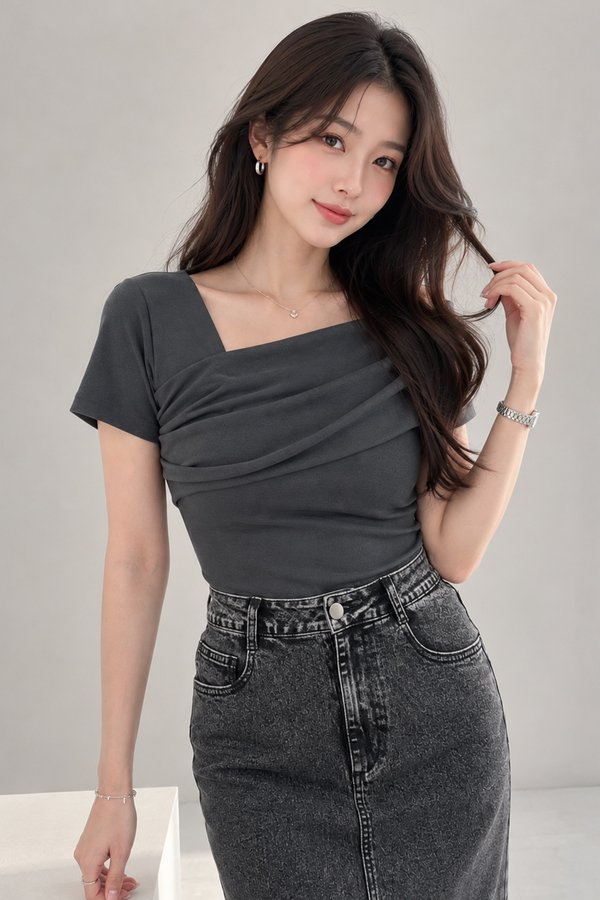 Jordyn Padded Top Charcoal Grey *PLUSH*