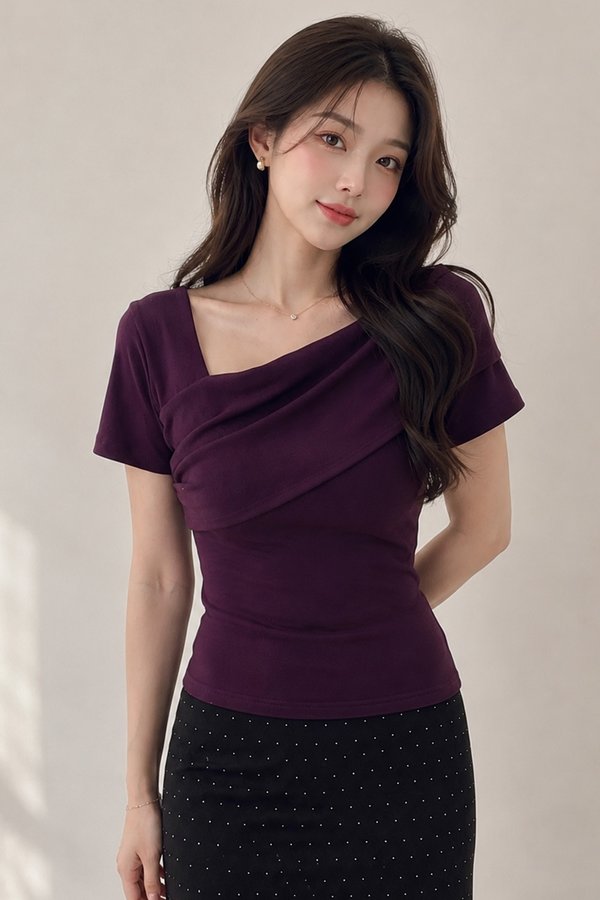 Jordyn Padded Top Burgundy Plum *PLUSH*