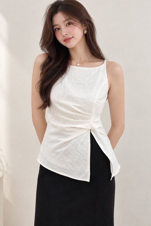 Yuri Linen Top White