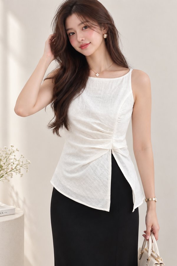 Yuri Linen Top White