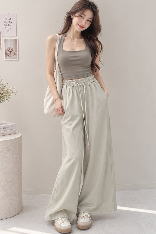 Leda Linen Pants Greyish Sand