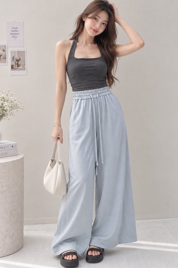 Leda Linen Pants Ice Blue Grey