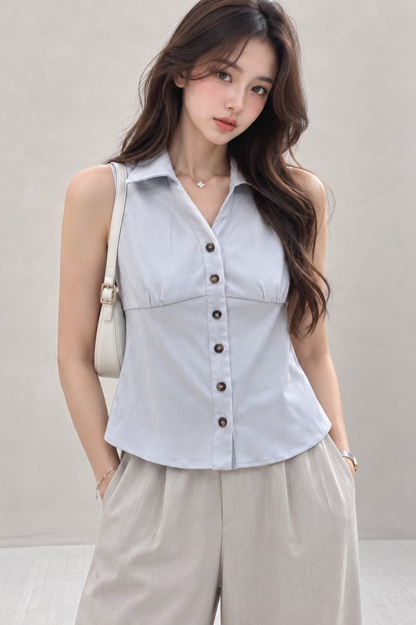 Tracy Tencel Denim Top Light Wash