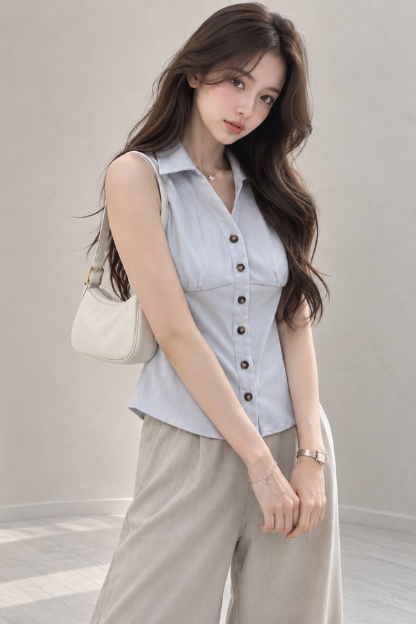 Tracy Tencel Denim Top Light Wash