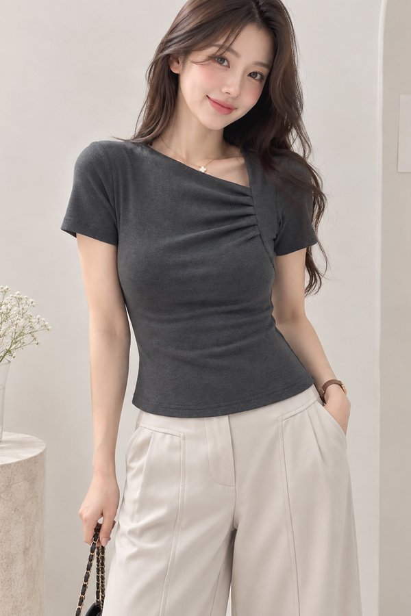 Ivy Padded Top Textured Grey *PLUSH*