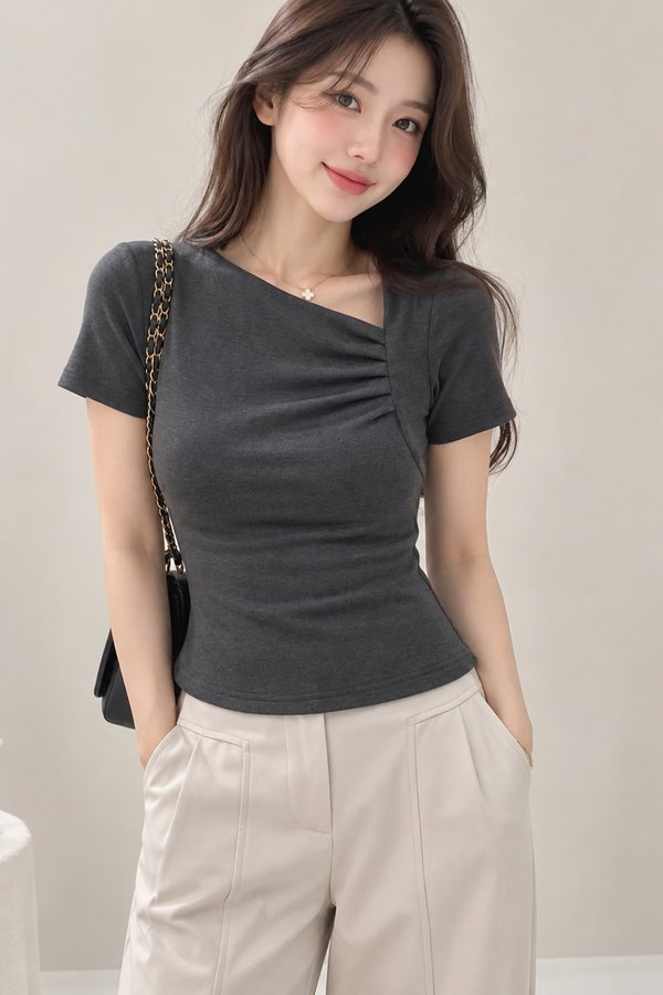 Ivy Padded Top Textured Grey *PLUSH*