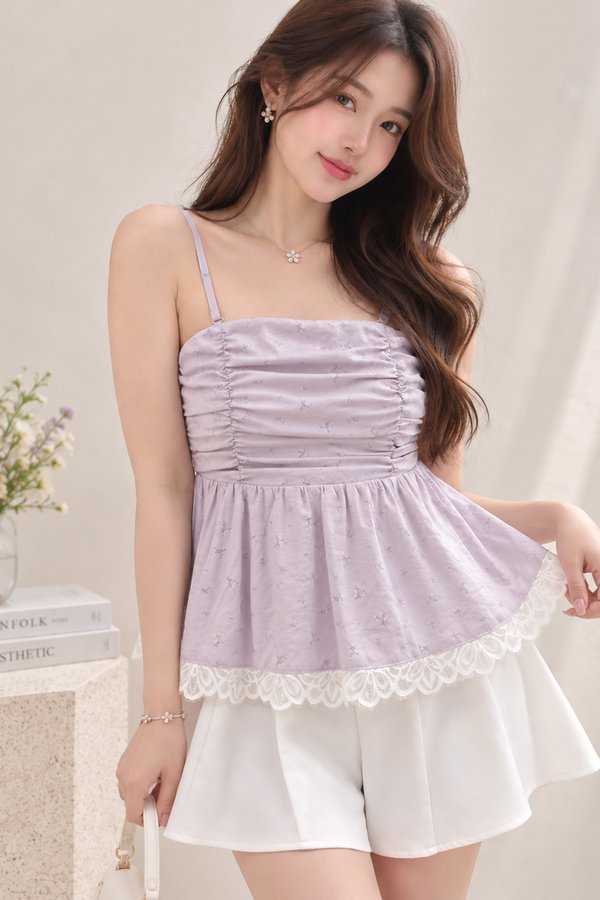 Constance Padded Top Ash Lilac Floral