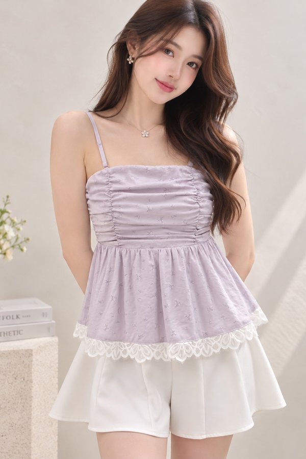 Constance Padded Top Ash Lilac Floral