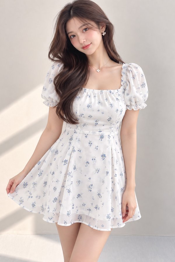 Arennah Floral Dress White