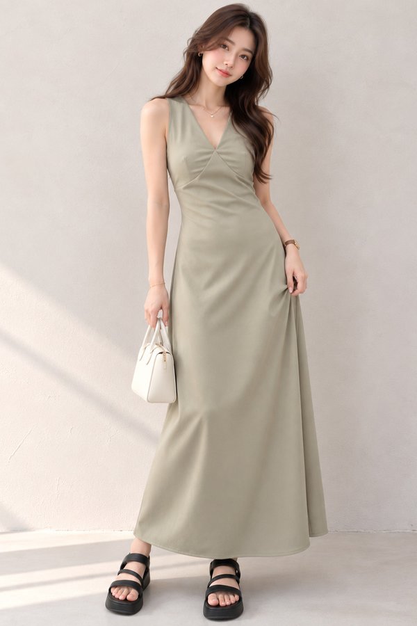Germaine Padded Dress Hojicha