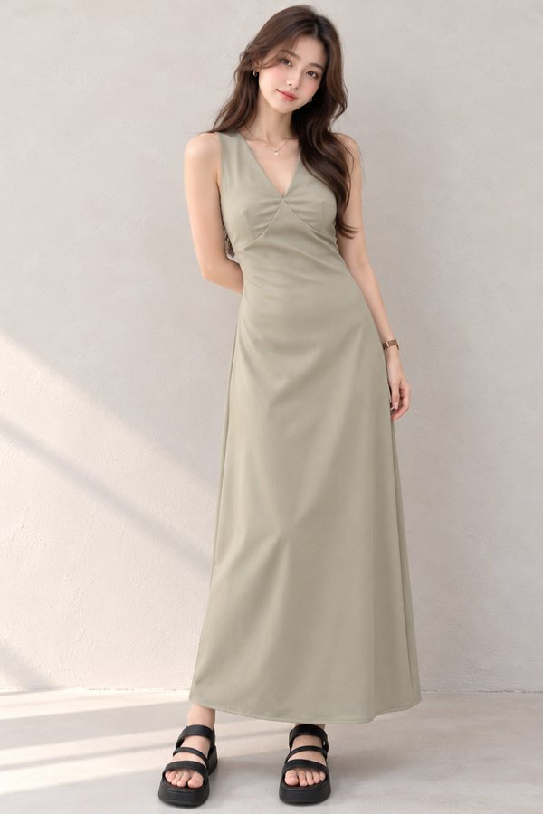 Germaine Padded Dress Hojicha
