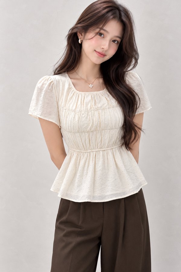 Andona Top Cream Polka Dot