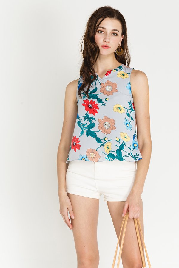 Anisa Top Mint Floral