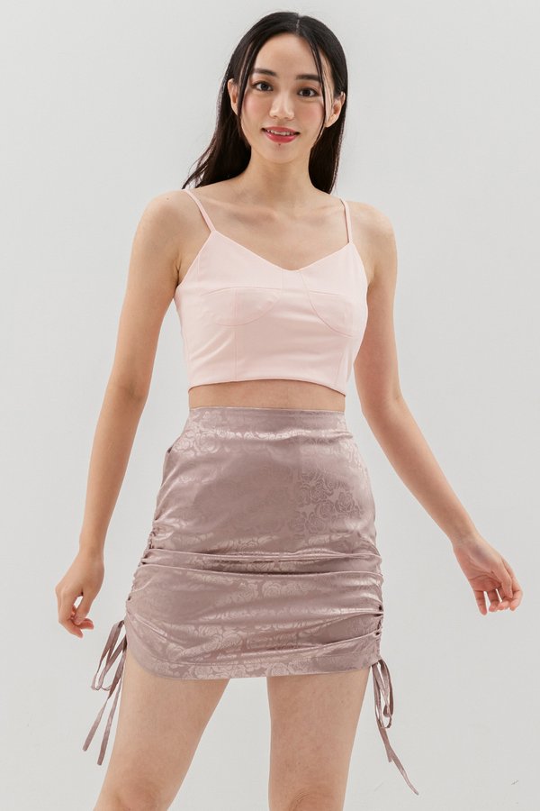 Lyson Ruched Skirt Rose