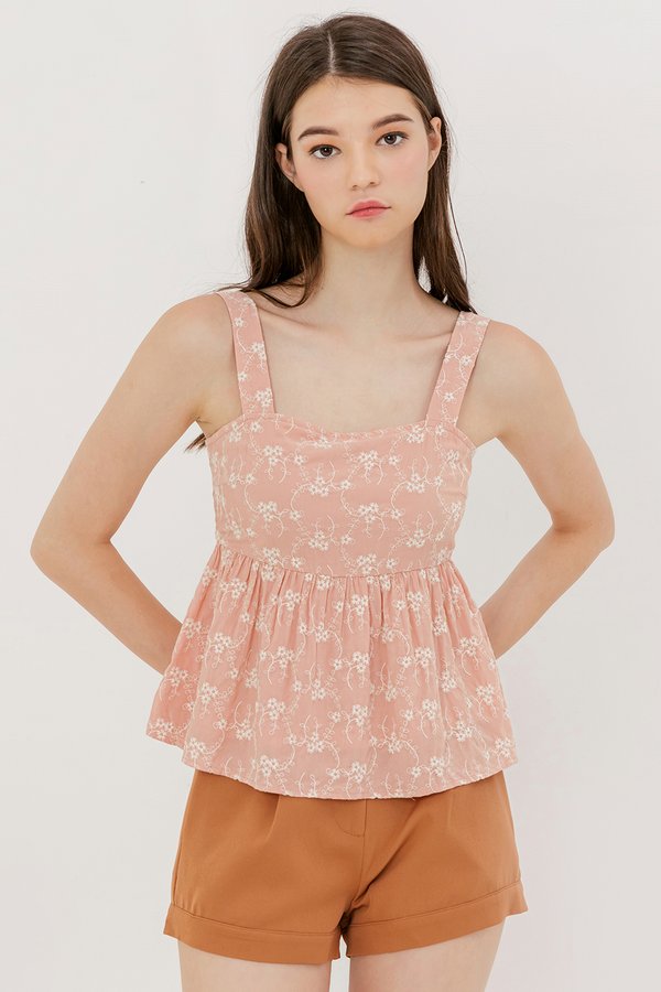 Adria Top Pink Embroidery