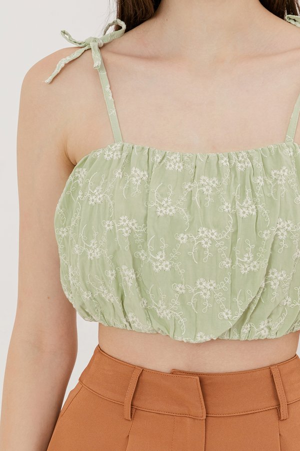 Codie Top Sage Embroidery