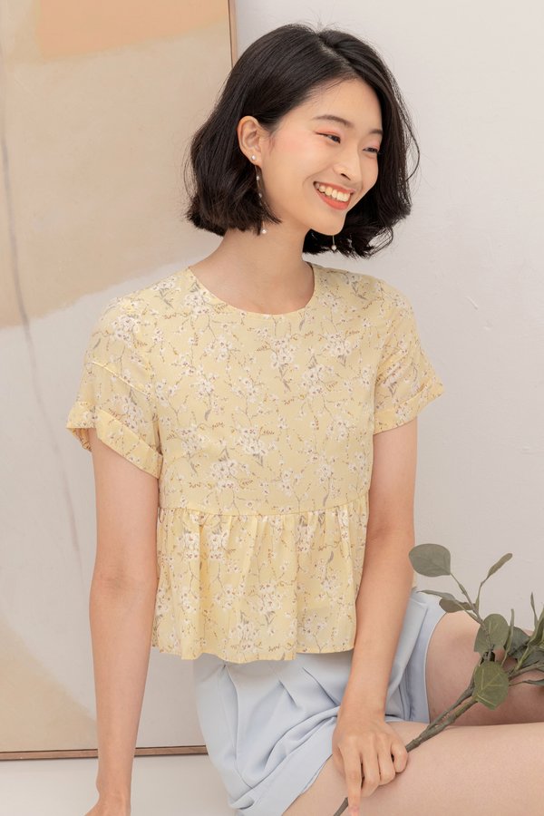 Andre Top Yellow Floral