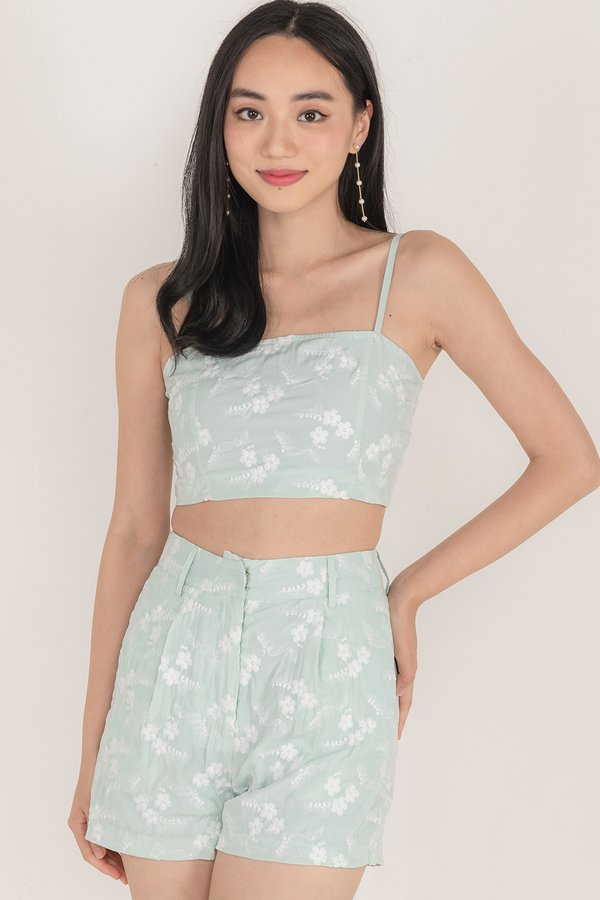 Freesia Embroidery Top Mint