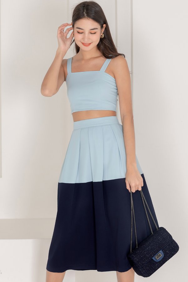 Lottie Midi Skirt Tiffany/Navy